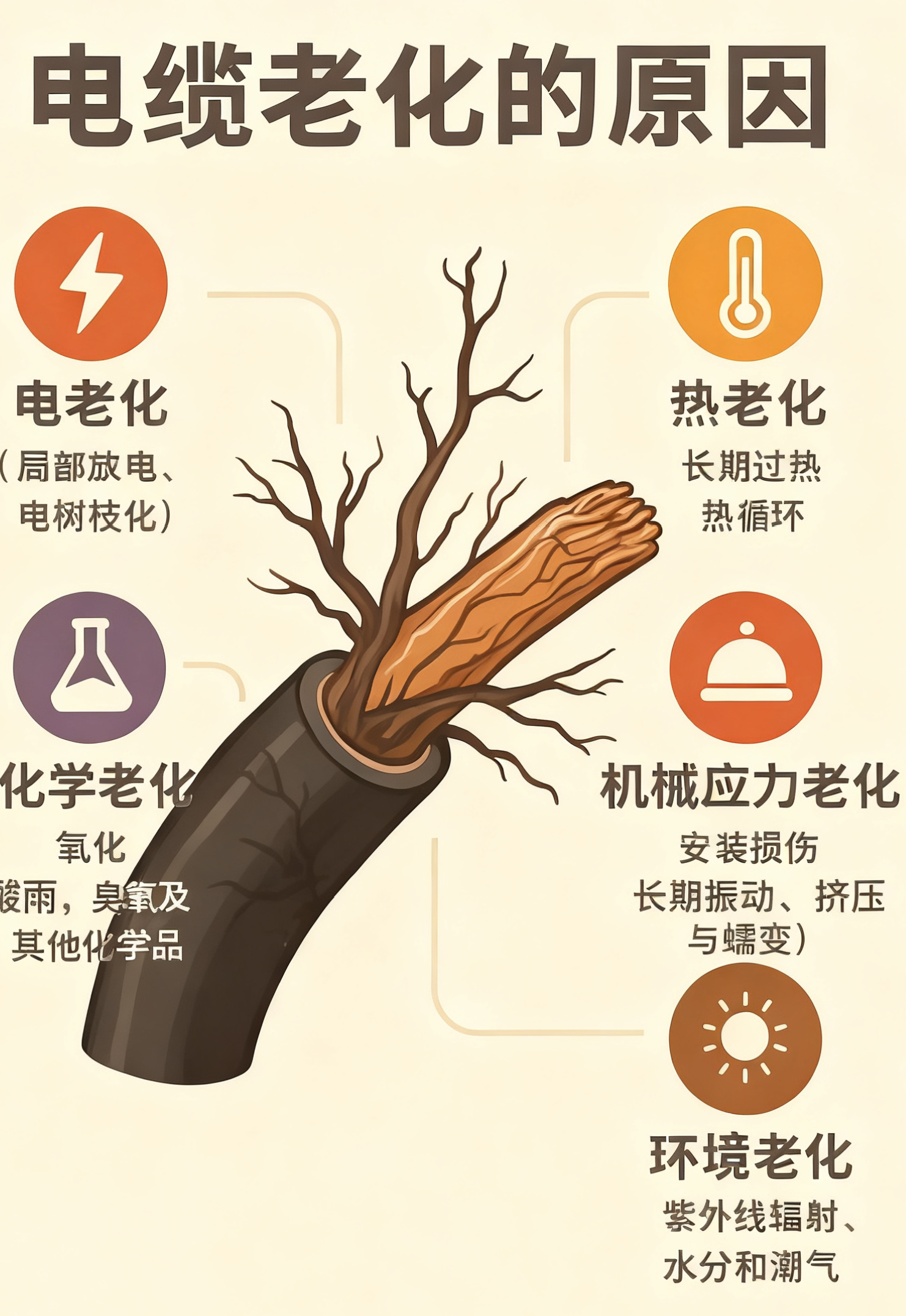 电缆绝缘层为什么会老化？？五个最常见的原因